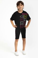 Roly Poly 2775 Garson Newyork Siyah Kız Çocuk Bermuda Tayt Takım