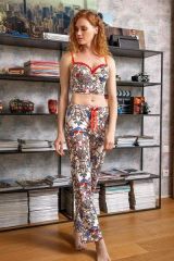 Anıl 4159 Kadın Çiçekli Viskon Push Up Büstiyer Pijama Takım