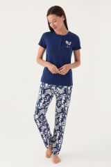 Pierre Cardin 8810 Branch Kadın Kısa Kol Pijama Takımı