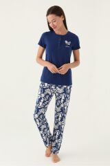 Pierre Cardin 8810 Branch Kadın Kısa Kol Pijama Takımı