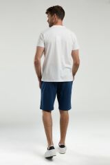 Arnetta 3304 Erkek Beyaz Kısa Kollu Şortlu Bermuda Pijama Takım