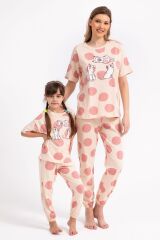 Roly Poly 2790 Garson Cats Badem Kız Çocuk Pijama Takımı