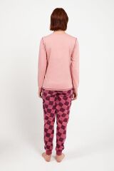 Roly Poly 2981 Bear Pembe Kadın Uzun Kol Pijama Takım