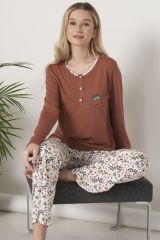 Pijadore 1618 Kadın Uzun Kollu Pijama Takım