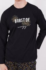 Arnetta 2302 Burst Of Energy Siyah Erkek Uzun Kol Pijama Takım