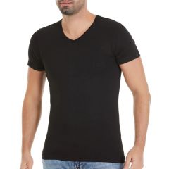 Yıldız 61 Erkek Siyah Ribana V Yaka Erkek Body