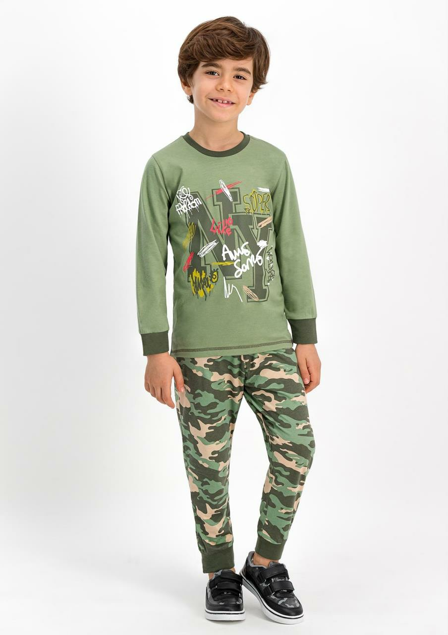 Roly Poly 1639 1-4 Yaş Uzun Kol Erkek Çocuk Pijama Takımı