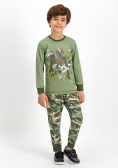 Roly Poly 1639 1-4 Yaş Uzun Kol Erkek Çocuk Pijama Takımı