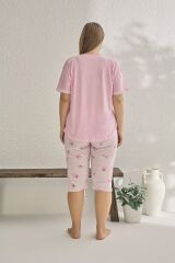 Estiva 23072 Kadın Kısa Kollu Kaprili Büyük Beden Yazlık Viskon Pijama Takımı