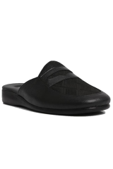 Pierre Cardin 288-3 Erkek Siyah Ekose Deri Terlik