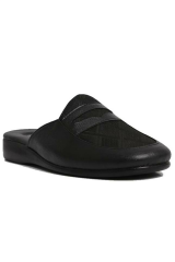 Pierre Cardin 288-3 Erkek Siyah Ekose Deri Terlik