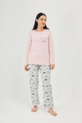 HF Club 2115 Kadın Uzun Kollu Pijama Takımı