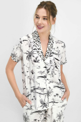 Pierre Cardin 7736 Leopard Krem Kadın Gömlek Pijama