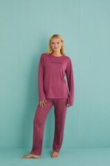 Gd Goldoremi 50902-40 Kadın Winter Vibes Milan Kumaş Uzun Kol Pijama Takımı