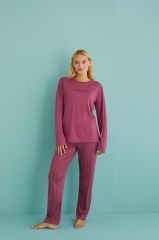 Gd Goldoremi 50902-40 Kadın Winter Vibes Milan Kumaş Uzun Kol Pijama Takımı