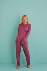 Gd Goldoremi 50902-40 Kadın Winter Vibes Milan Kumaş Uzun Kol Pijama Takımı