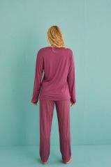 Gd Goldoremi 50902-40 Kadın Winter Vibes Milan Kumaş Uzun Kol Pijama Takımı