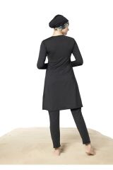 Ruko Maio 22151-1 Desenli O Yaka Micro Lycra Tam Tesettür Mayo