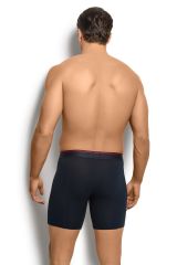 Jiber 268 Erkek 3'lü Pamuklu Likralı Uzun Boxer Lacivert - XL