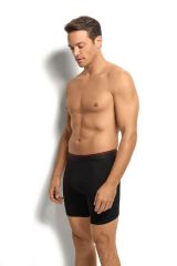 Jiber 268 Erkek 3'lü Pamuklu Likralı Uzun Boxer Siyah - XL