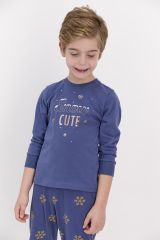 Arnetta 1560 Snow Funny İndigo Erkek Çocuk Uzun Kol Pijama Takımı