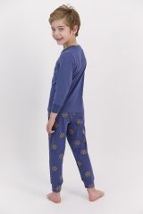 Arnetta 1560 Snow Funny İndigo Erkek Çocuk Uzun Kol Pijama Takımı