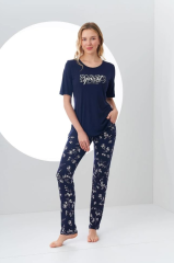 Pjs 24163 Kadın Desenli Pijama Takım