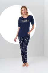 Pjs 24163 Kadın Desenli Pijama Takım