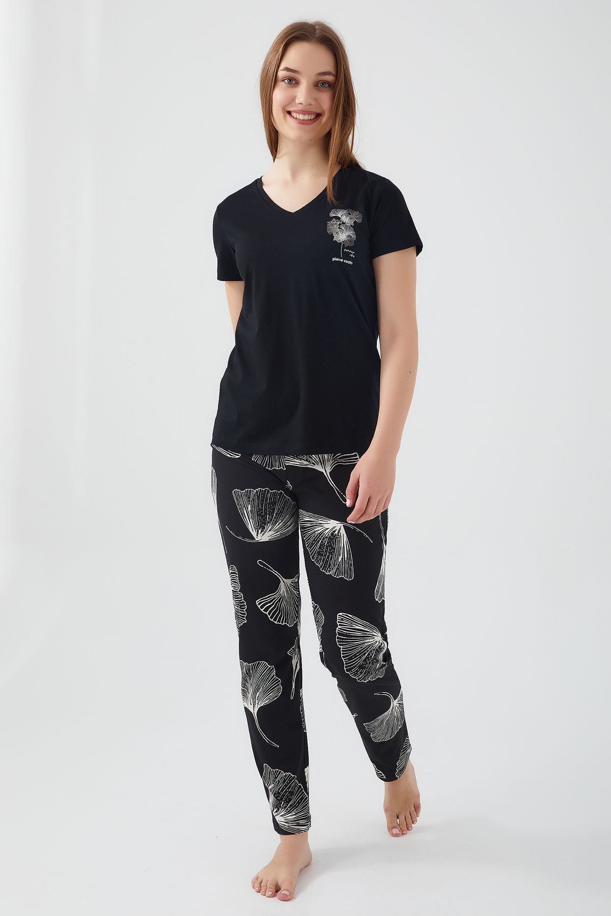 Pierre Cardin 8583 Kadın Wanderful Siyah Kısa Kol Pijama Takım