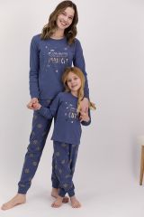 Arnetta 1426 Snow Funny İndigo Kız Çocuk Uzun Kol Pijama Takımı