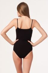 Tutku 148 Siyah İp Askılı Çıtçıtlı Body