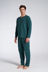Gd Goldoremi 1750 Büyük Beden Erkek %100 Pamuklu Uzun Kollu Pijama Takım