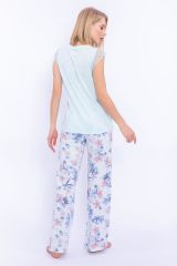 Arnetta 1899 Çiçek Desenli Nil Dantel Detaylı Kadın Pijama Takımı