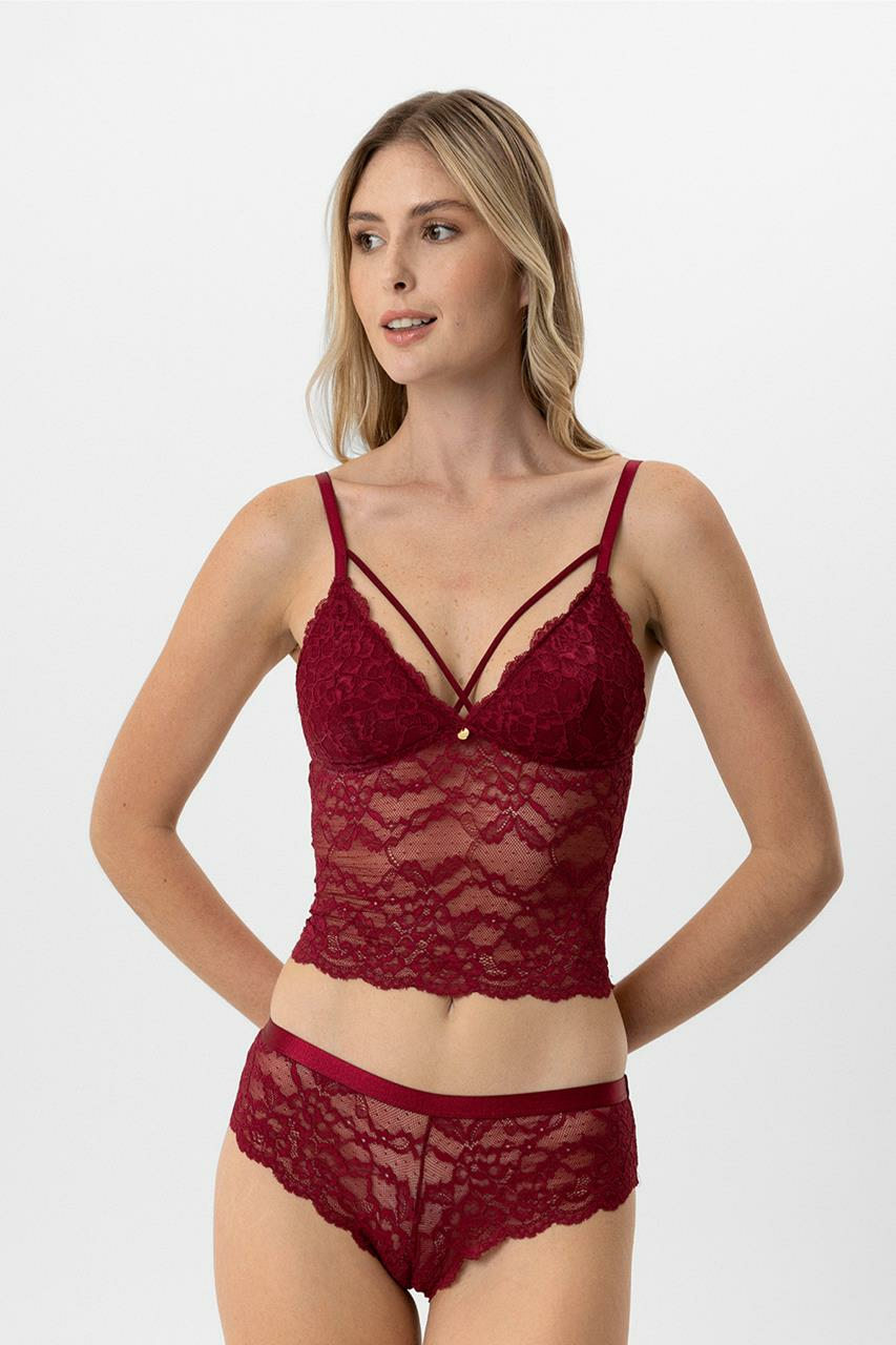 Pierre Cardin Lingerie Kadın Balensiz Dantelli Pedli Sütyen Takımı