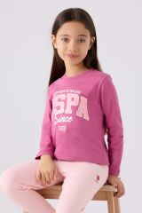 U.S. Polo Assn. 1966 Garson Authentic Brand Kız Çocuk Leylak Uzun Kol Pijama Takım