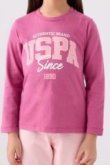 U.S. Polo Assn. 1966 Garson Authentic Brand Kız Çocuk Leylak Uzun Kol Pijama Takım