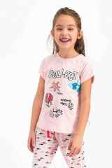 Roly Poly 2460 Kız Çocuk Collect Somon Kısa Kol Pijama Takımı