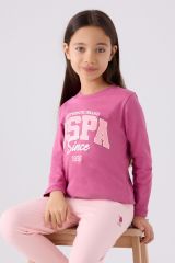 U.S. Polo Assn. 1966 Authentic Brand Kız Çocuk Leylak Uzun Kol Pijama Takım