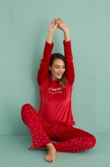 Gd Goldoremi 13309-3 Kadın Stronger Kadife Uzun Pijama Takım