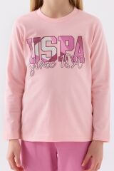 U.S. Polo Assn. 1984 Kız Çocuk Pembe Uzun Kol Pijama Takım