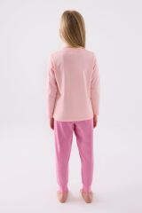 U.S. Polo Assn. 1984 Kız Çocuk Pembe Uzun Kol Pijama Takım