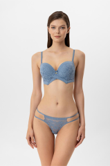 Pierre Cardin Lingerie Kadın Milan Push Up  Dantelli Sütyen Tanga Takım