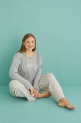 Gd Goldoremi 50802-19 Büyük Beden Kadın Amazing Milan Kumaş Pijama Takım
