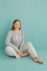 Gd Goldoremi 50802-19 Büyük Beden Kadın Amazing Milan Kumaş Pijama Takım