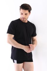 Çift Kaplan 947 Erkek Süprem T-Shirt Siyah