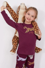 Arnetta 2169 Garson Grateful Mor Kız Çocuk Uzun Kol Pijama Takım