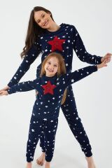 Arnetta 2271 Garson Shine Lacivert Kız Çocuk Uzun Kol Pijama Takım