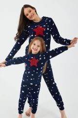 Arnetta 2271 Garson Shine Lacivert Kız Çocuk Uzun Kol Pijama Takım