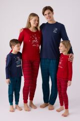 Arnetta 3106 Let İt Snow Kız Çocuk Kırmızı Uzun Kol Pijama Takım