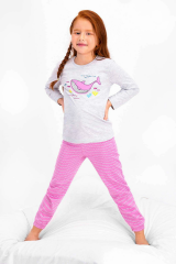 Roly Poly 2446 Kız Çocuk Garson Fishes Uzun Kol Pijama Takımı